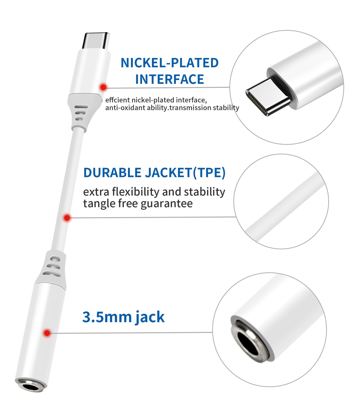 USB C to 3.5mm Female Headphone Adapter,ENVEL Type C to Aux Audio Cable Compatible with Samsung Galaxy S23 S22 S21 S20 FE Ultra S20+ Plus Note 20 5G,iPad Pro 2021/2020/2018,Google Pixel 5/6/7