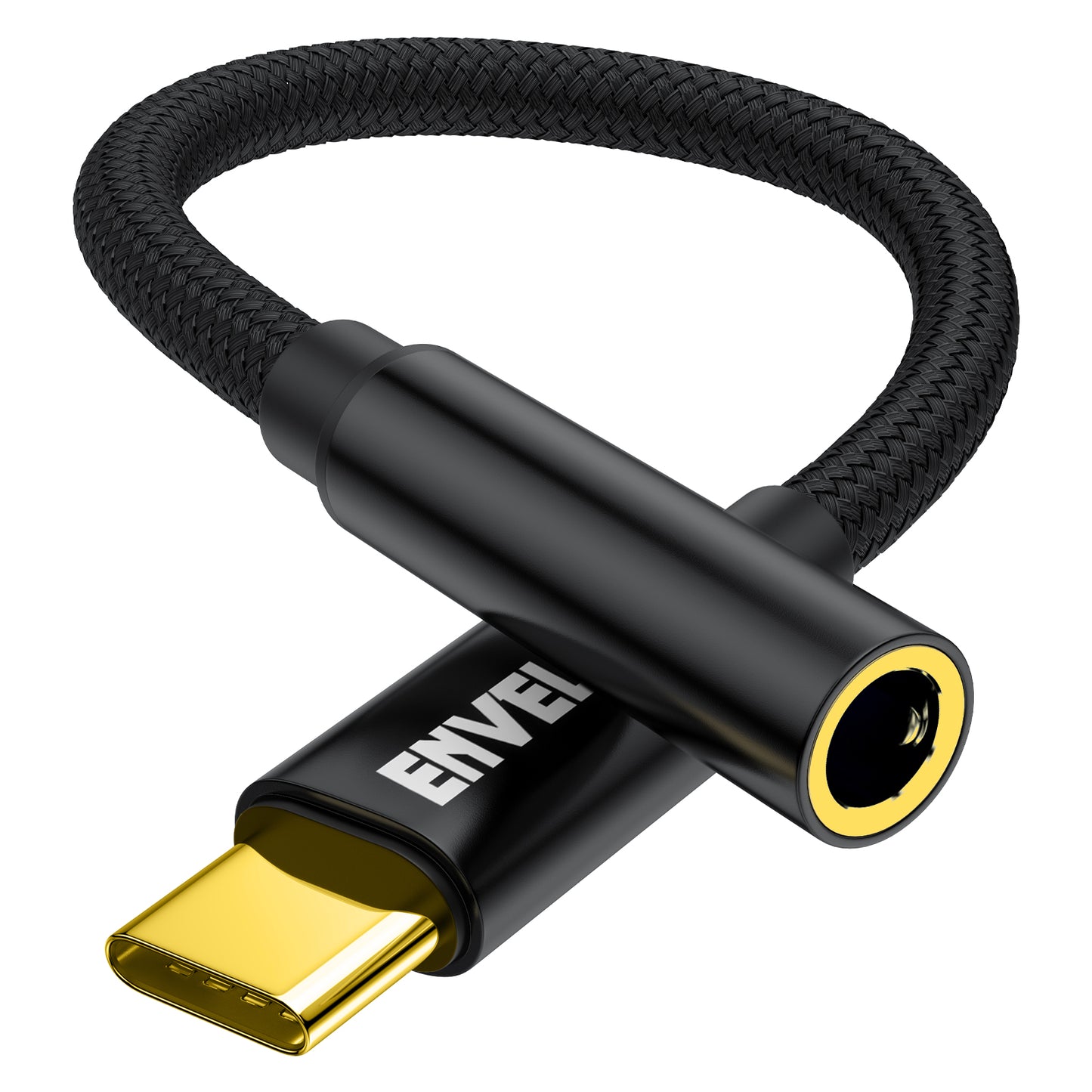 USB C to 3.5mm Headphone Jack Adapter, ENVEL Type C to 3.5mm Audio Stereo DAC Chip Cable Compatible with Google Pixel 6 5 4 Samsung Galaxy S23 S22 S21 S20 ultra fe OnePlus 9 Black